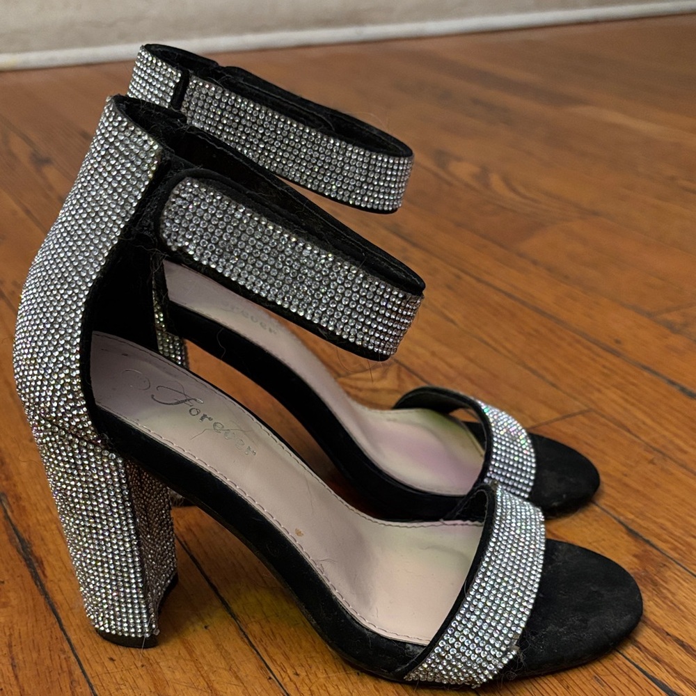Elegant Black and Silver Women's Heels